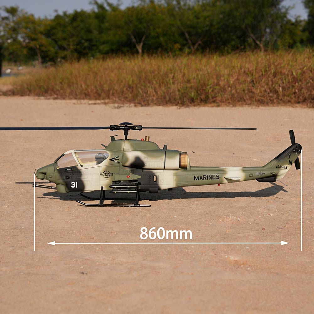 WOLFBUSH & ROBAN AH-1W Cobra 470-Class Military GPS Large RC Helicopter Model 2.4G 6CH - stirlingkit