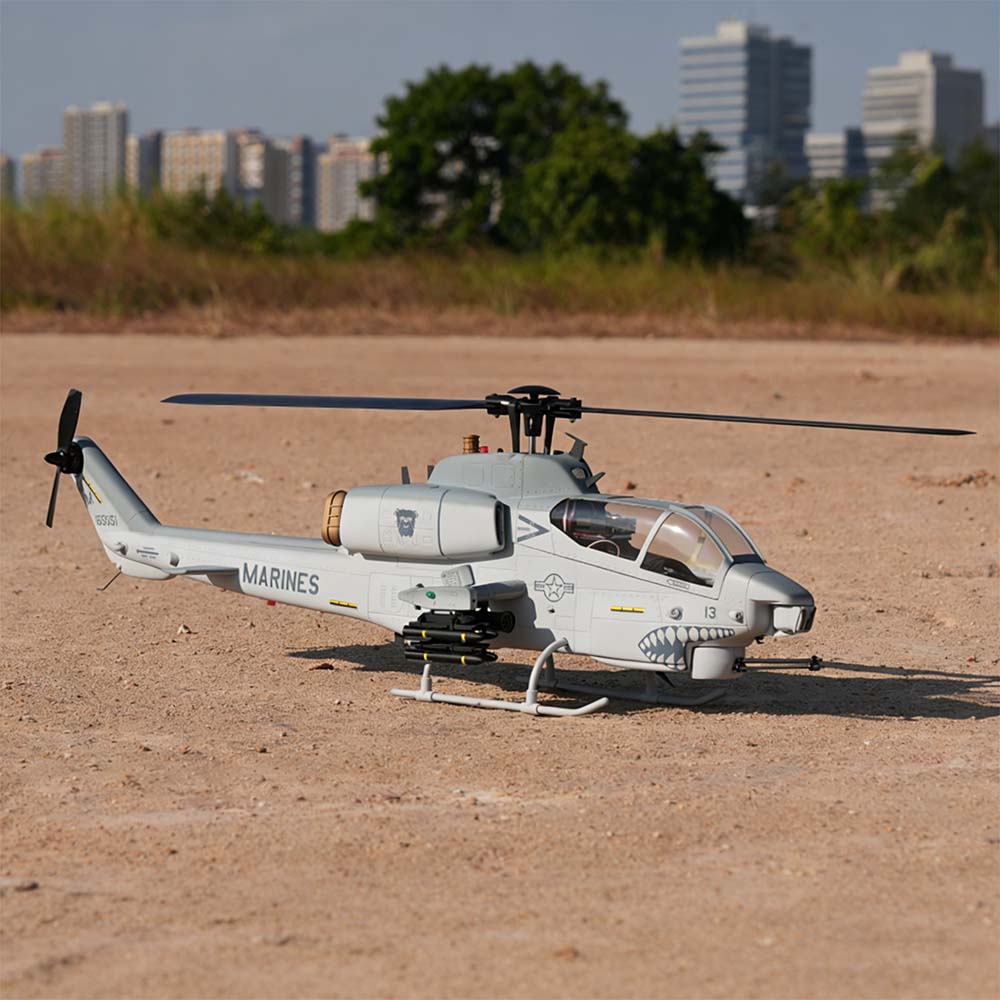 WOLFBUSH & ROBAN AH-1W Cobra 470-Class Military GPS Large RC Helicopter Model 2.4G 6CH - stirlingkit