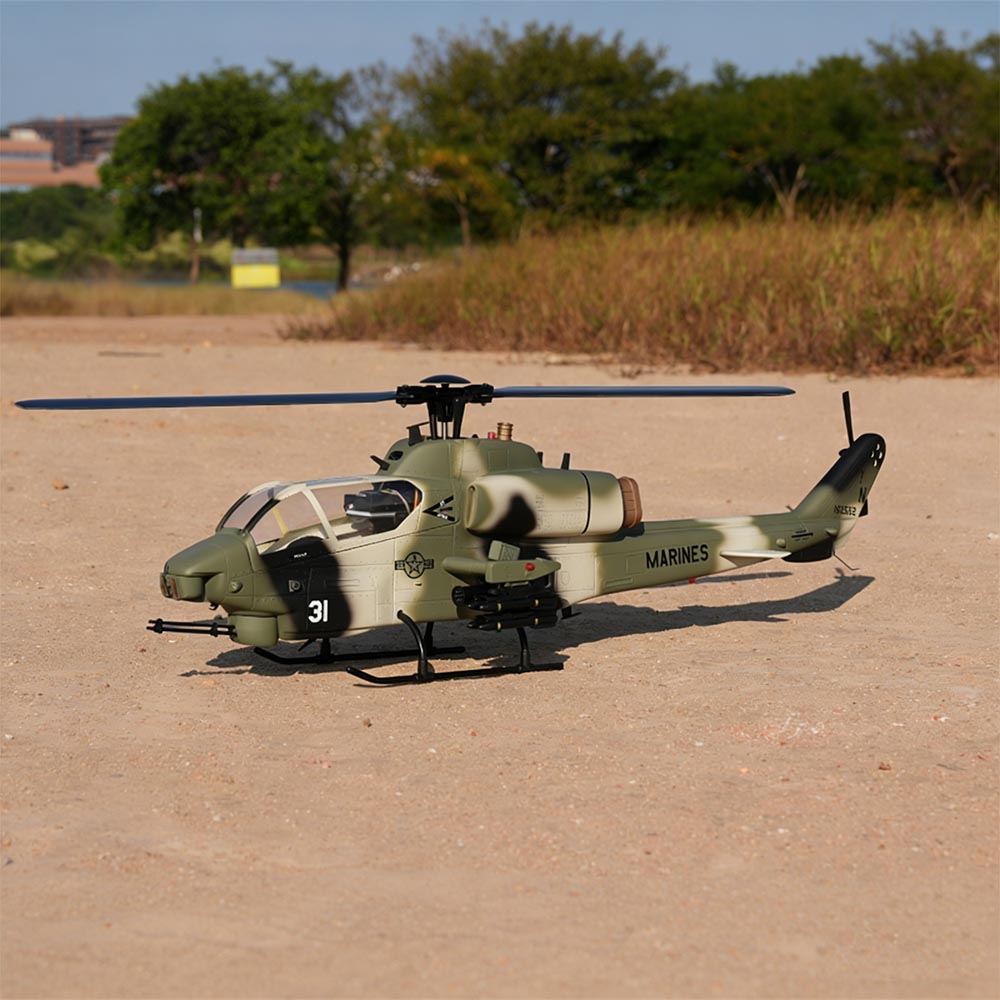 WOLFBUSH & ROBAN AH-1W Cobra 470-Class Military GPS Large RC Helicopter Model 2.4G 6CH - stirlingkit