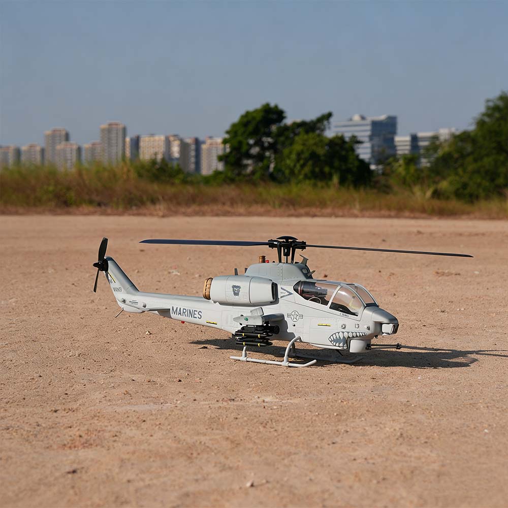 WOLFBUSH & ROBAN AH-1W Cobra 470-Class Military GPS Large RC Helicopter Model 2.4G 6CH - stirlingkit