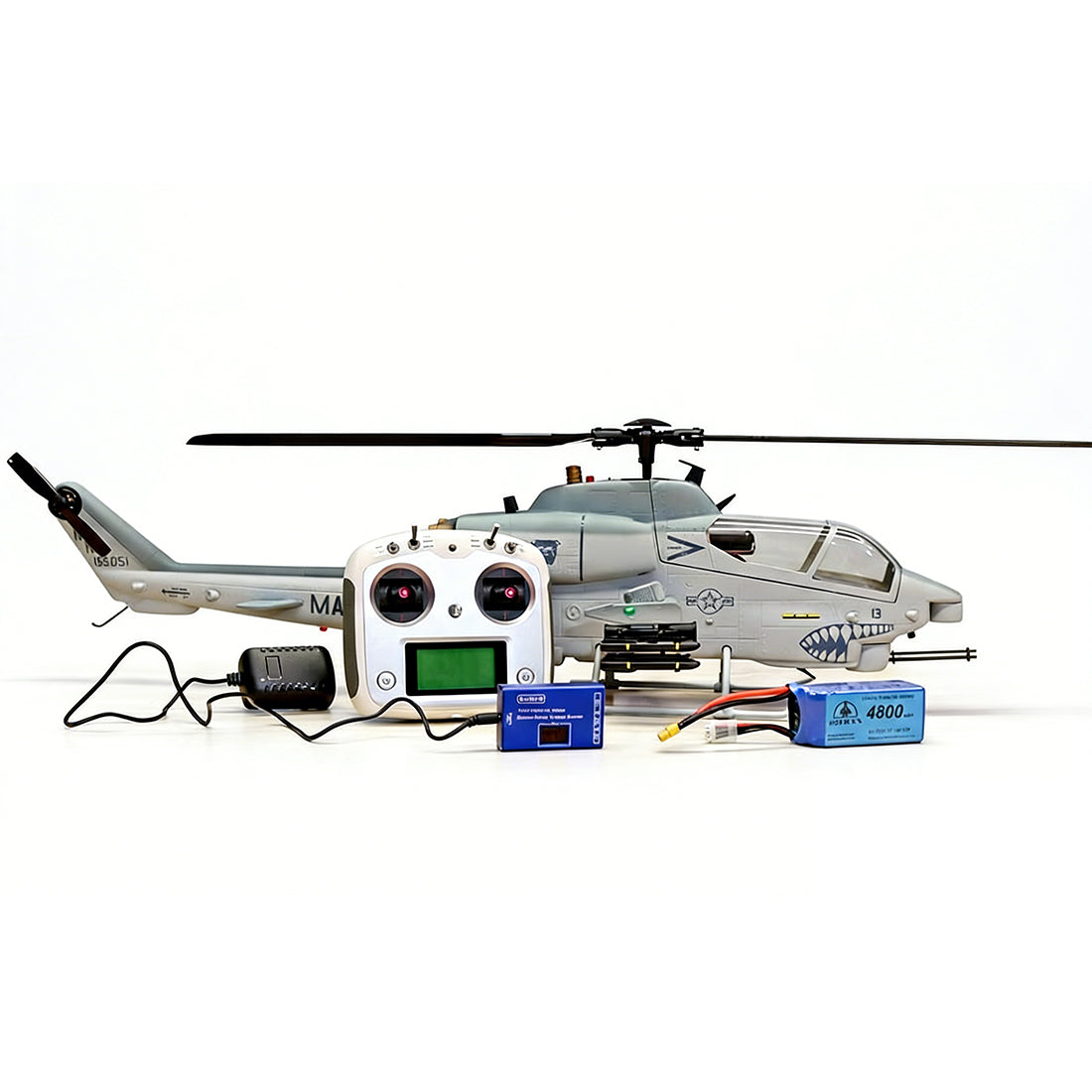 WOLFBUSH & ROBAN AH-1W Cobra 470-Class Military GPS Large RC Helicopter Model 2.4G 6CH - stirlingkit