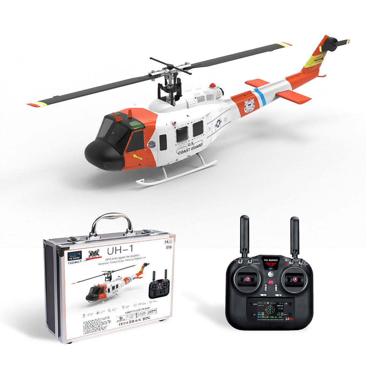 WOLFBUSH × YU XIANG F07S Micro Scale F07S UH-1 Huey 1/34 RTF GPS Rescue RC Helicopter - stirlingkit