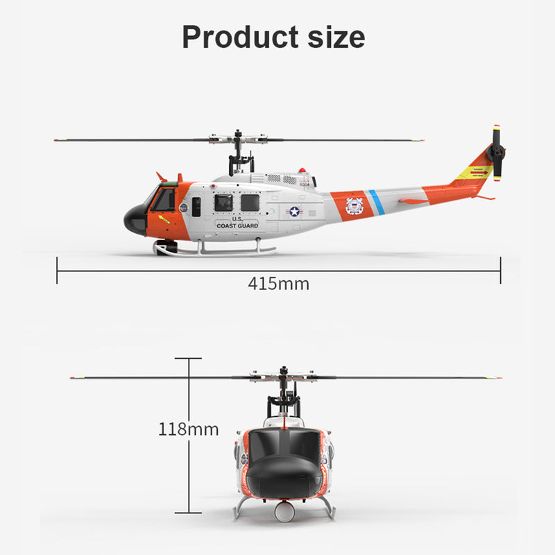 WOLFBUSH × YU XIANG F07S Micro Scale F07S UH-1 Huey 1/34 RTF GPS Rescue RC Helicopter
