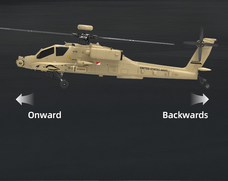 WOLFBUSH & YU XIANG F11-N AH64 RC Apache Attack Helicopter 6G/3D with Optical Flow Altitude 1/32 Hold RTF - stirlingkit