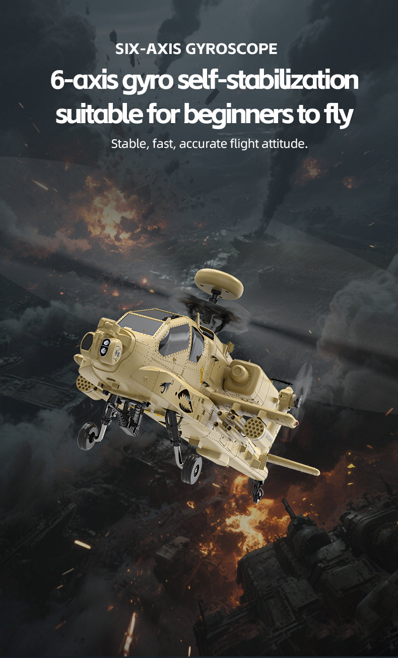 WOLFBUSH & YU XIANG F11-N AH64 RC Apache Attack Helicopter 6G/3D with Optical Flow Altitude 1/32 Hold RTF - stirlingkit