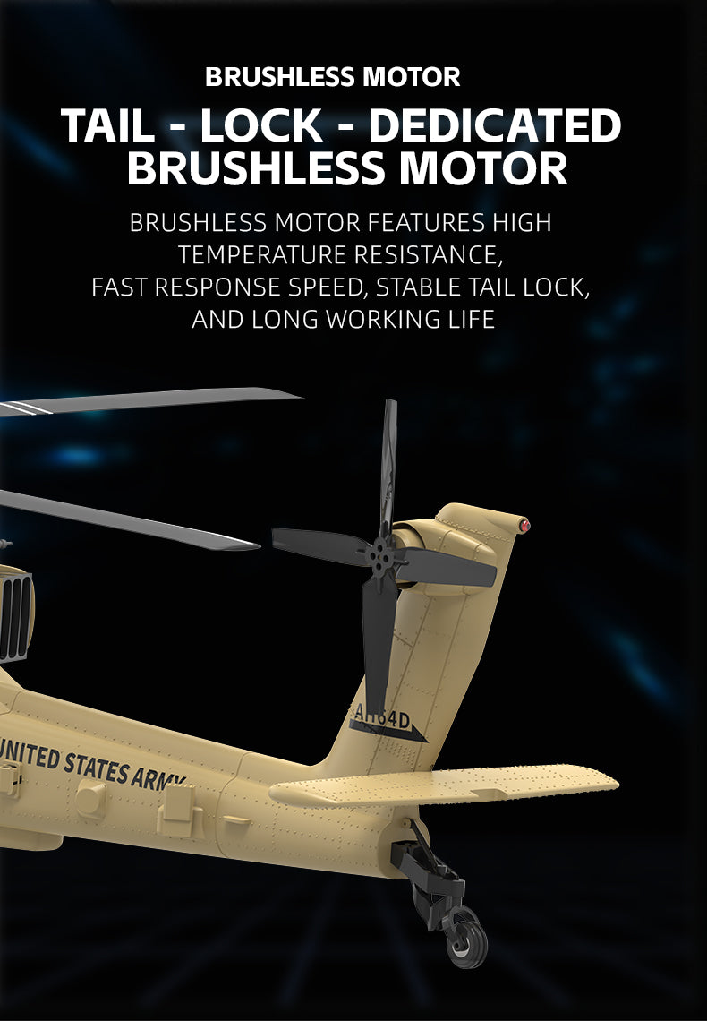 WOLFBUSH & YU XIANG F11-N AH64 RC Apache Attack Helicopter 6G/3D with Optical Flow Altitude 1/32 Hold RTF - stirlingkit