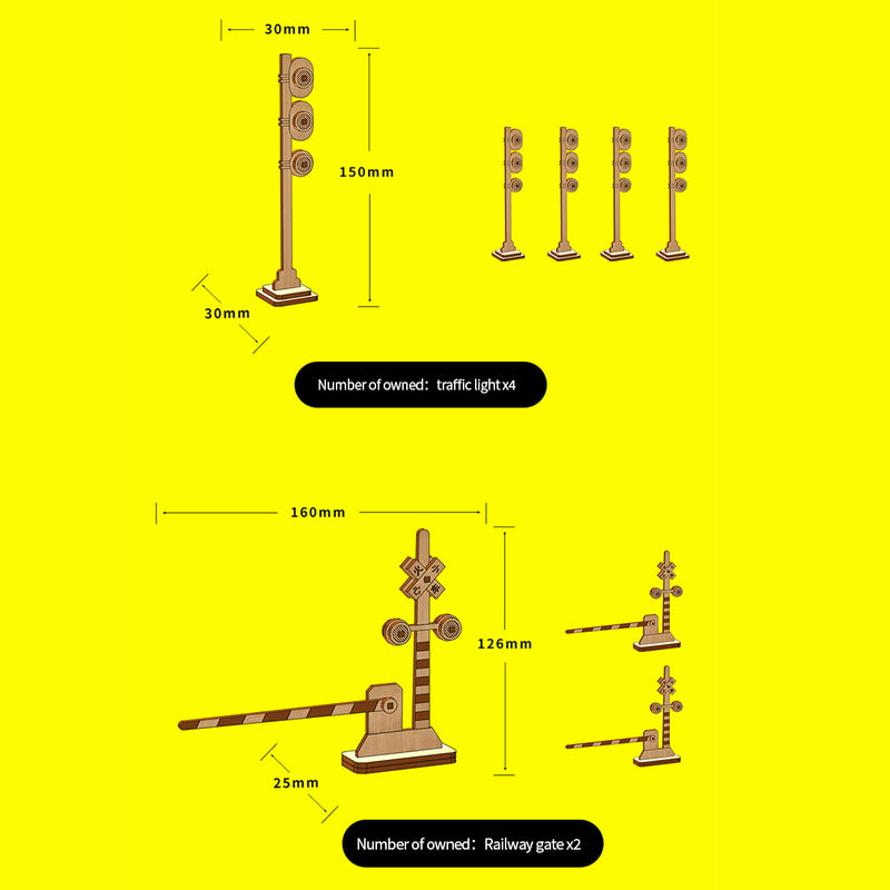 Wooden Train Railway Scene Model Sets for Retrol Beam Steam Engine - stirlingkit