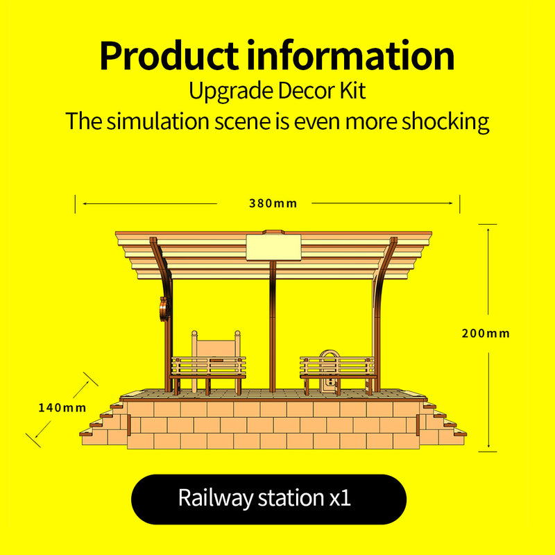 Wooden Train Railway Scene Model Sets for Retrol Beam Steam Engine - stirlingkit