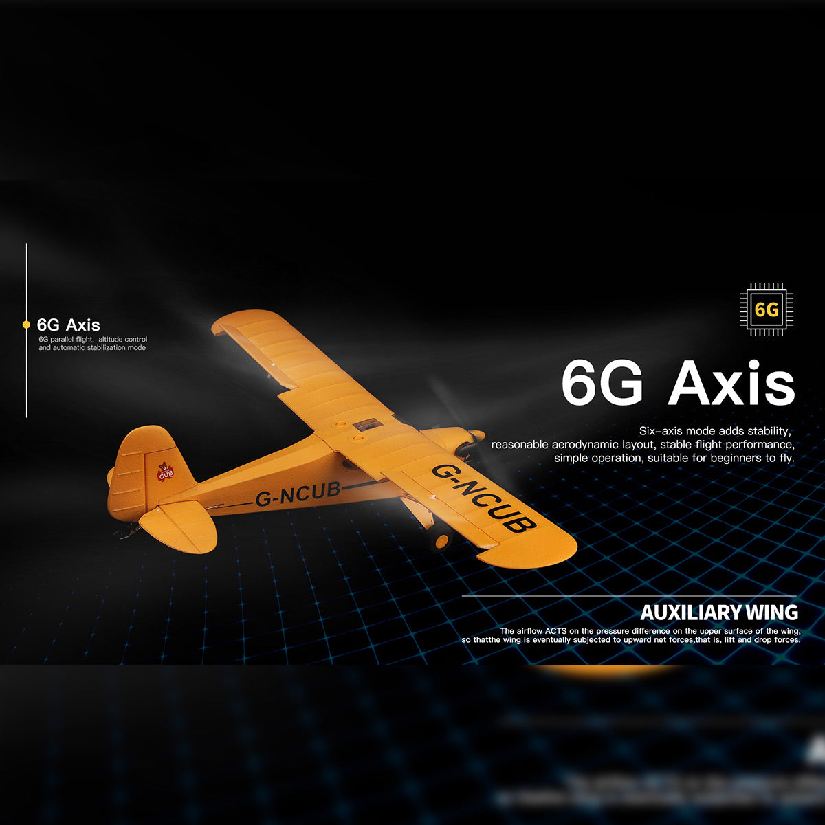 XK A160 J3 Skylark Cub 3D/6G 650mm Wingspan EPP Airplane RTF for Beginner - stirlingkit