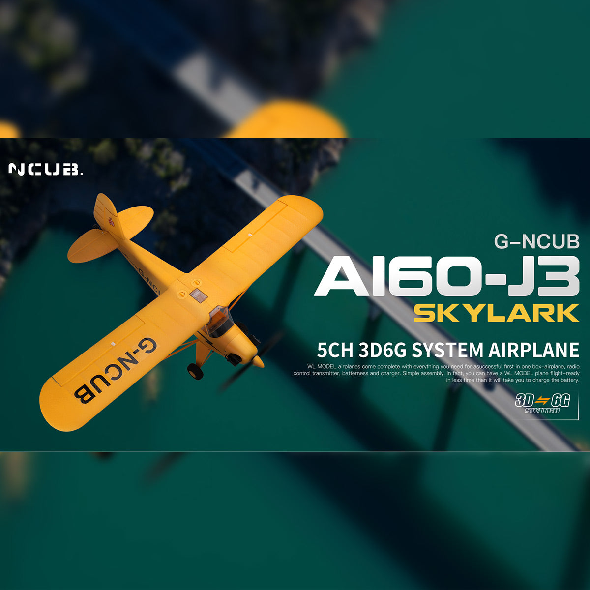 XK A160 J3 Skylark Cub 3D/6G 650mm Wingspan EPP Airplane RTF for Beginner - stirlingkit
