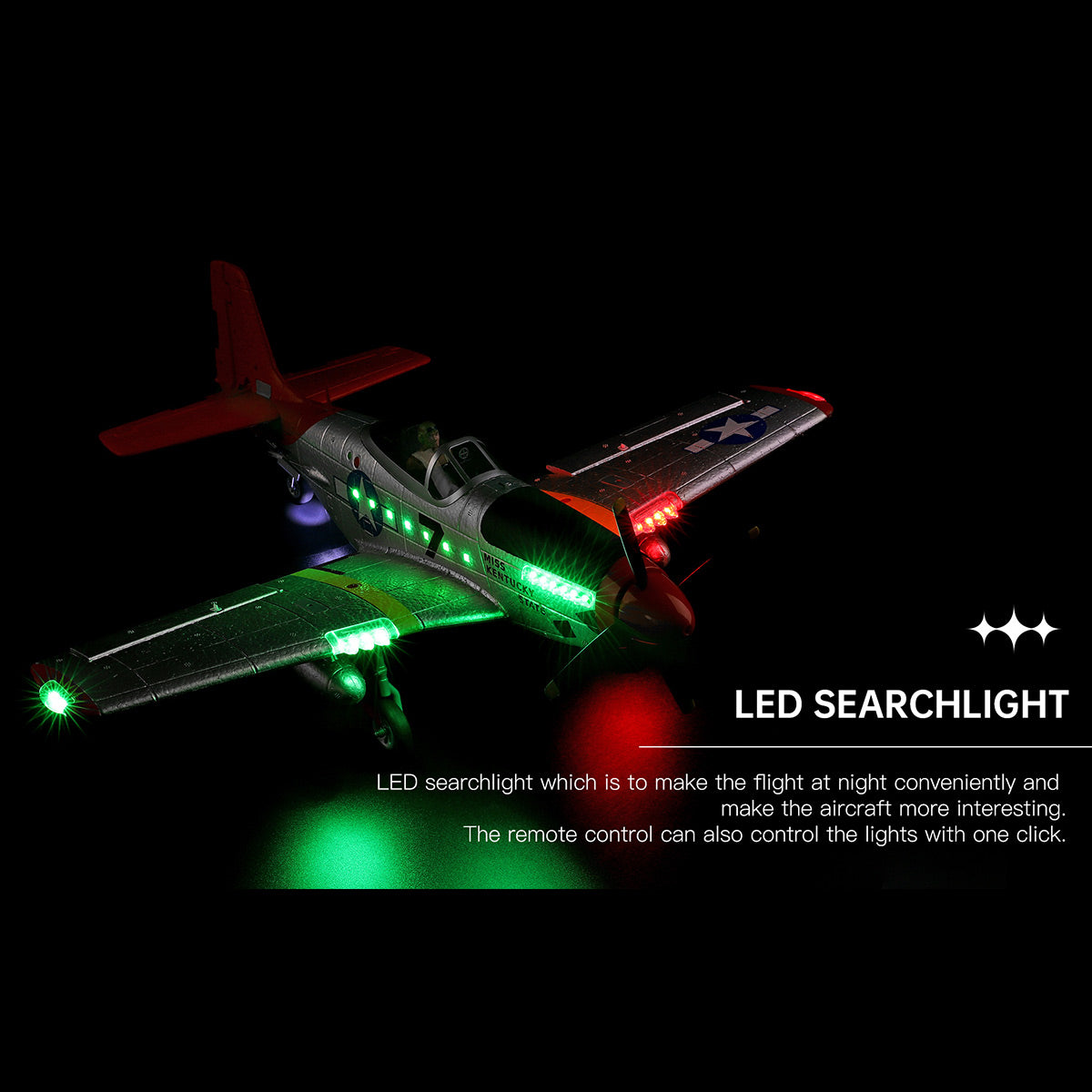 XK A280 Warbird P-51 Beginner RC Plane Kits 3D/6G 2.4G 560mm Wingspan EPP RTF - stirlingkit