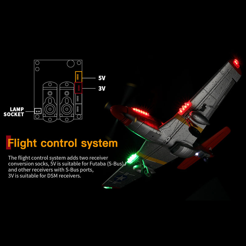 XK A280 Warbird P-51 Beginner RC Plane Kits 3D/6G 2.4G 560mm Wingspan EPP RTF - stirlingkit