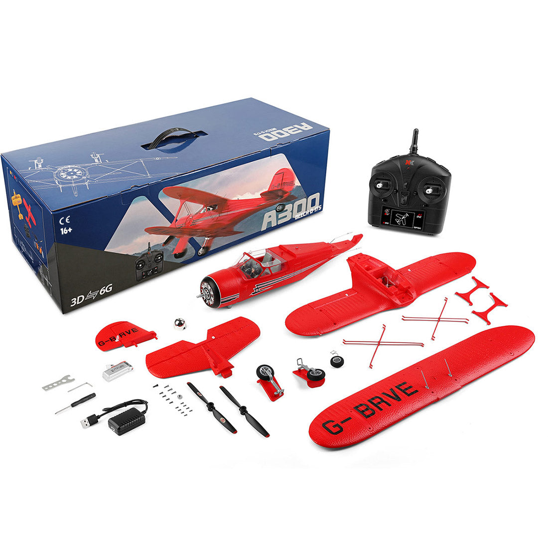 XK A300 Beech D17S Brushless RC Airplane Ready To Fly Biplane Kits - stirlingkit