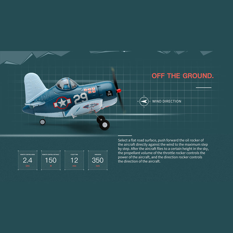 XK A500 Cors-air F4U Cartoon Fattie Plane RTF 3D/6G 2.4G 4CH RC EPP