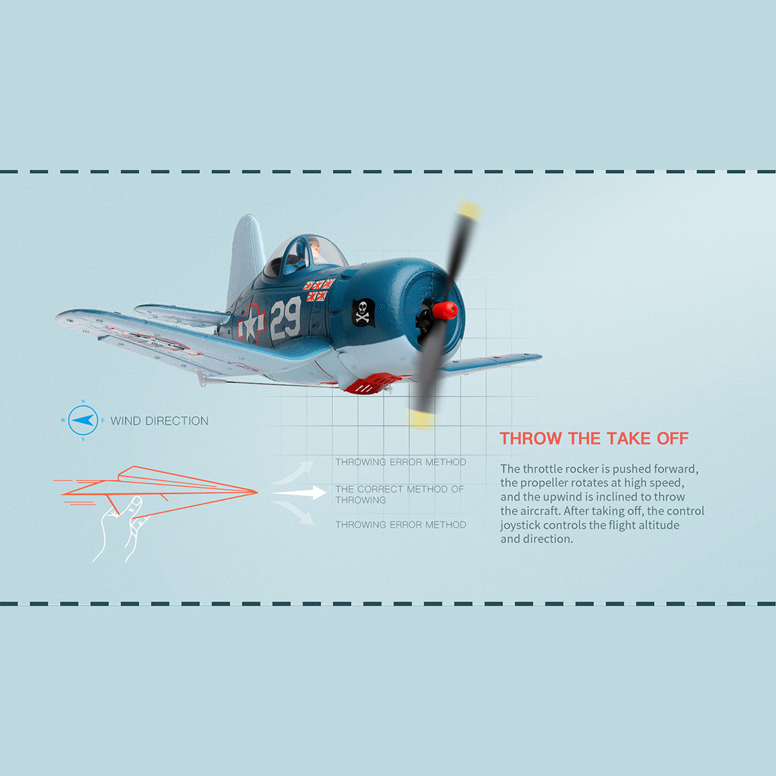 XK A500 Cors-air F4U Cartoon Fattie Plane RTF 3D/6G 2.4G 4CH RC EPP Fixed-Wing Airplane Model - stirlingkit