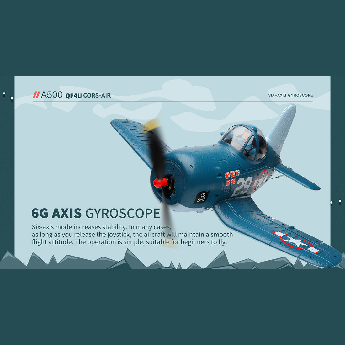 XK A500 Cors-air F4U Cartoon Fattie Plane RTF 3D/6G 2.4G 4CH RC EPP Fixed-Wing Airplane Model