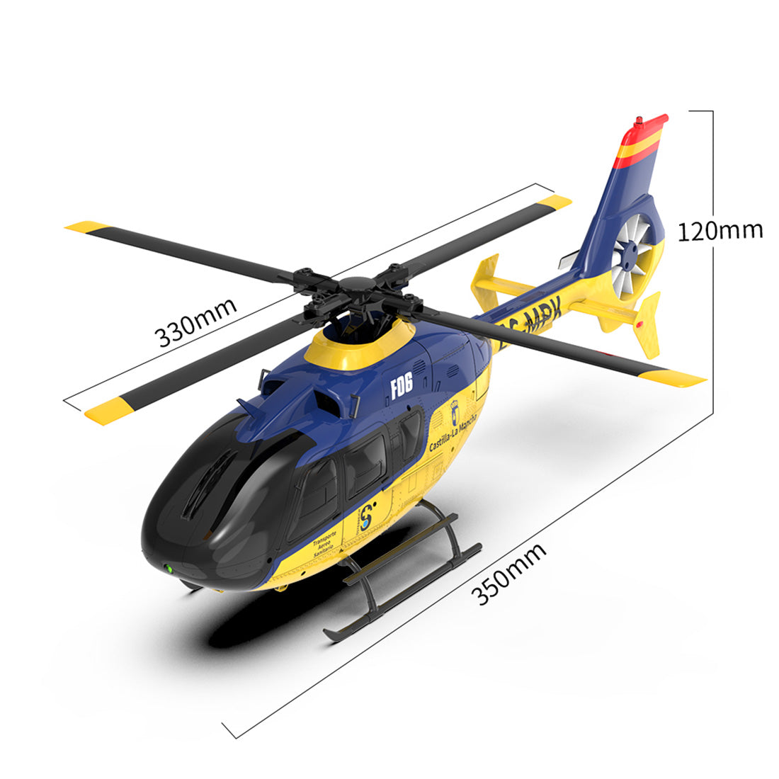 YU XIANG EC-135 1/36 2.4G 6CH Direct Drive Brushless 3D/6G RC Helicopter Model - RTF Version - stirlingkit