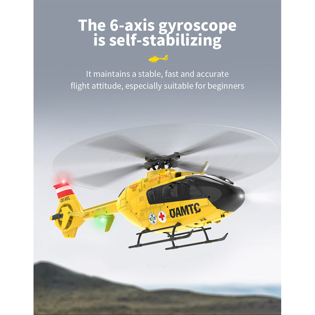 YU XIANG F06 EC-135 2.4G 6CH RC RTF Easy to Fly OAMTC RC Helicopter 1/36 Scale - stirlingkit