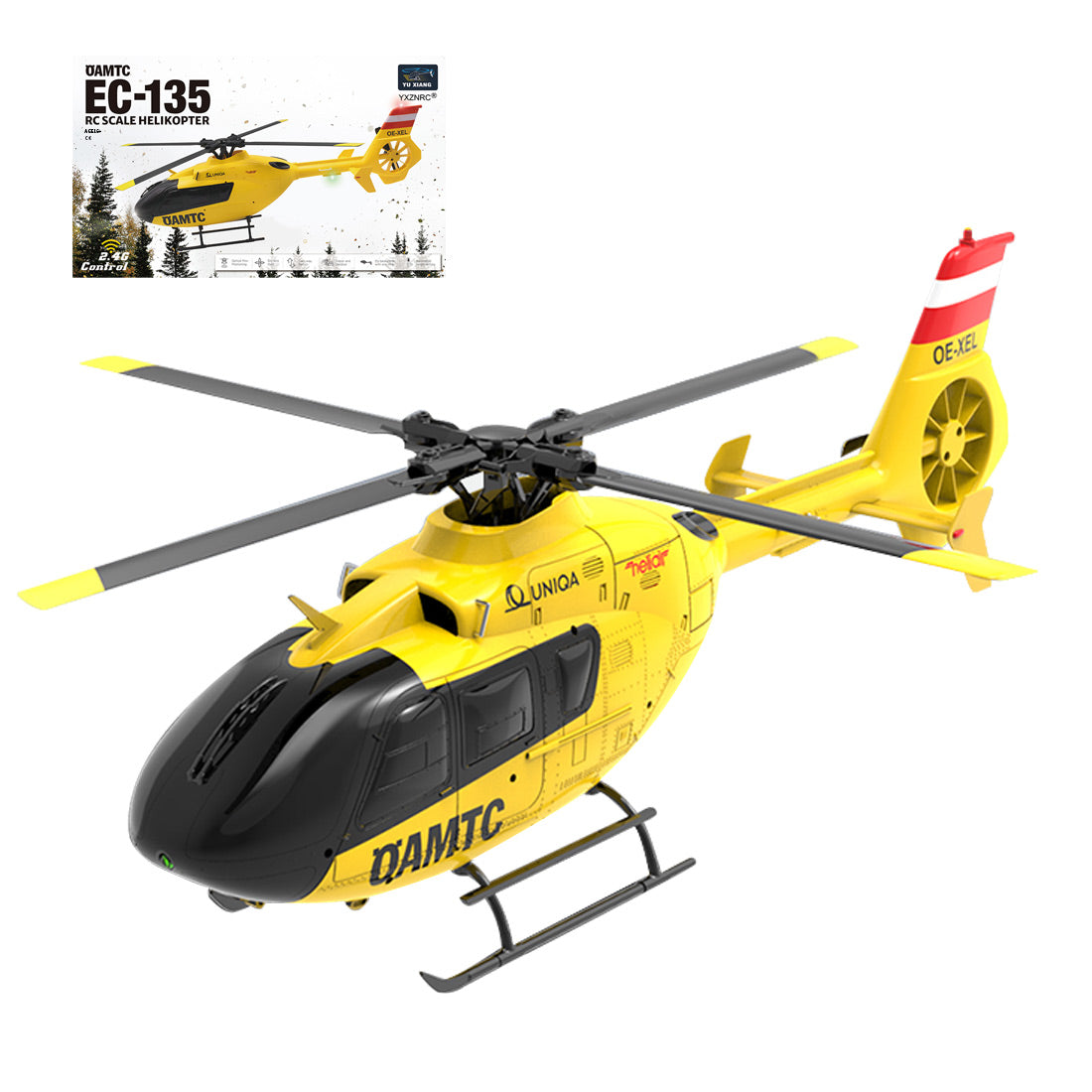 YU XIANG F06 EC-135 2.4G 6CH RC RTF Easy to Fly OAMTC RC Helicopter 1/36 Scale - stirlingkit