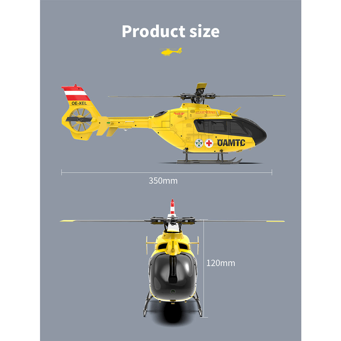 YU XIANG F06 EC-135 2.4G 6CH RC RTF Easy to Fly OAMTC RC Helicopter 1/36 Scale - stirlingkit