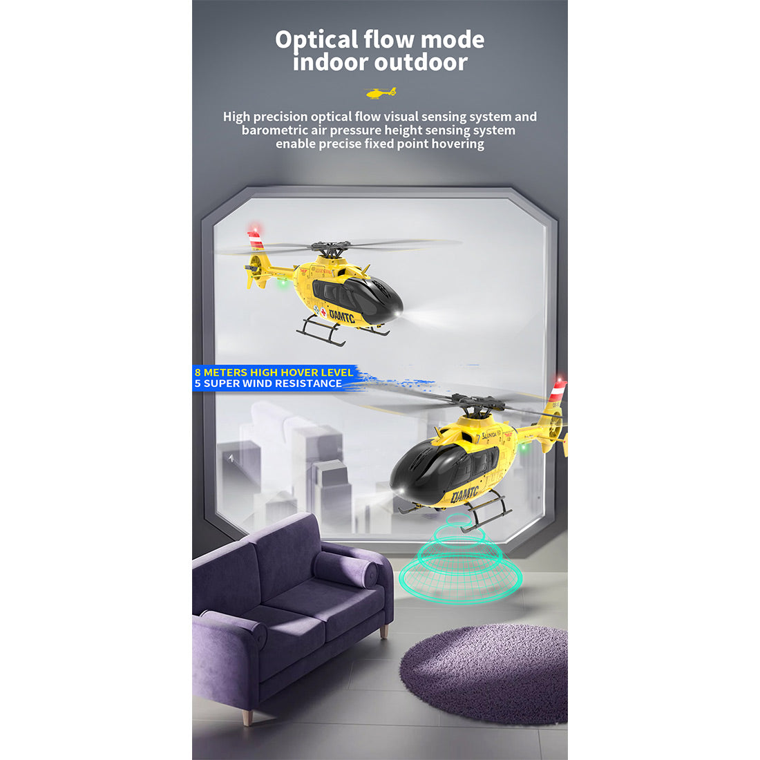 YU XIANG F06 EC-135 2.4G 6CH RC RTF Easy to Fly OAMTC RC Helicopter 1/36 Scale - stirlingkit
