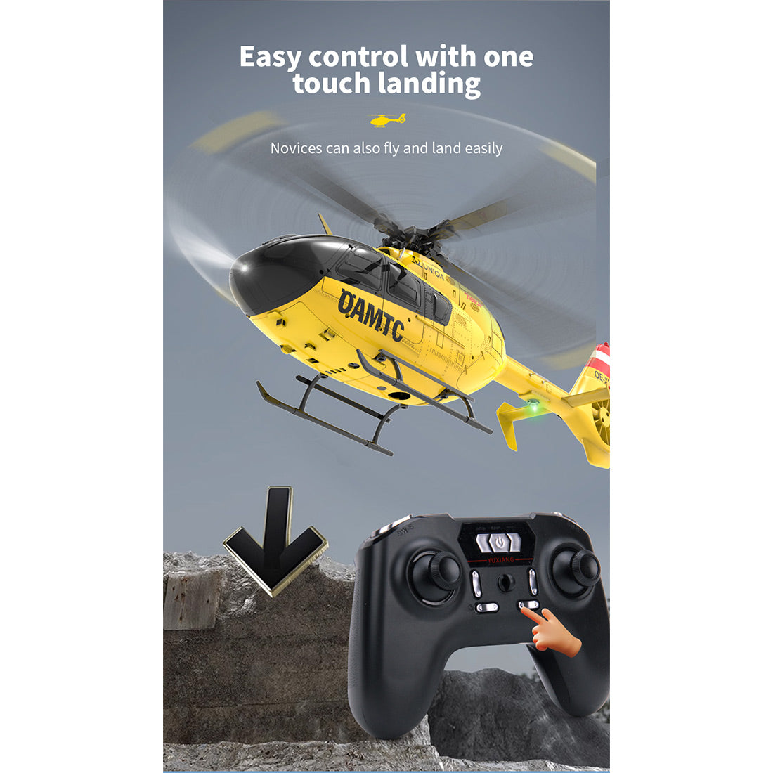 YU XIANG F06 EC-135 2.4G 6CH RC RTF Easy to Fly OAMTC RC Helicopter 1/36 Scale - stirlingkit