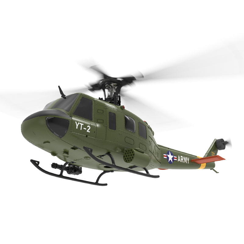 YU XIANG F07 UH-1 Huey 2.4G 6CH 1/34 Scale RC Military Helicopter Flybarless Helicopter Model Easy to Fly - stirlingkit