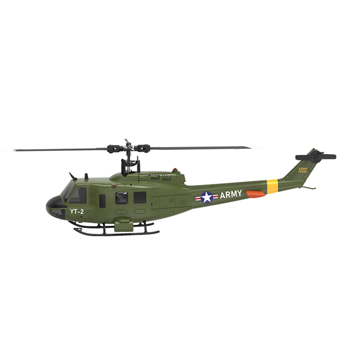 YU XIANG F07 UH-1 Huey 2.4G 6CH 1/34 Scale RC Military Helicopter Flybarless Helicopter Model Easy to Fly - stirlingkit