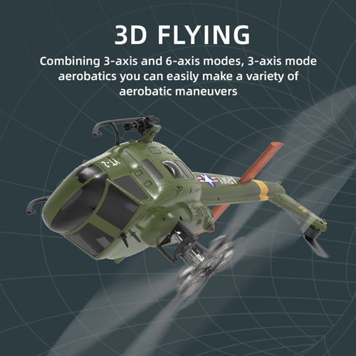 YU XIANG F07-V  UH-1 Huey 3D Stunt RC Helicopter 2.4G 6CH Brushless Direct-Drive Flybarless Aircraft Model 1/34 Scale RTF Version - stirlingkit