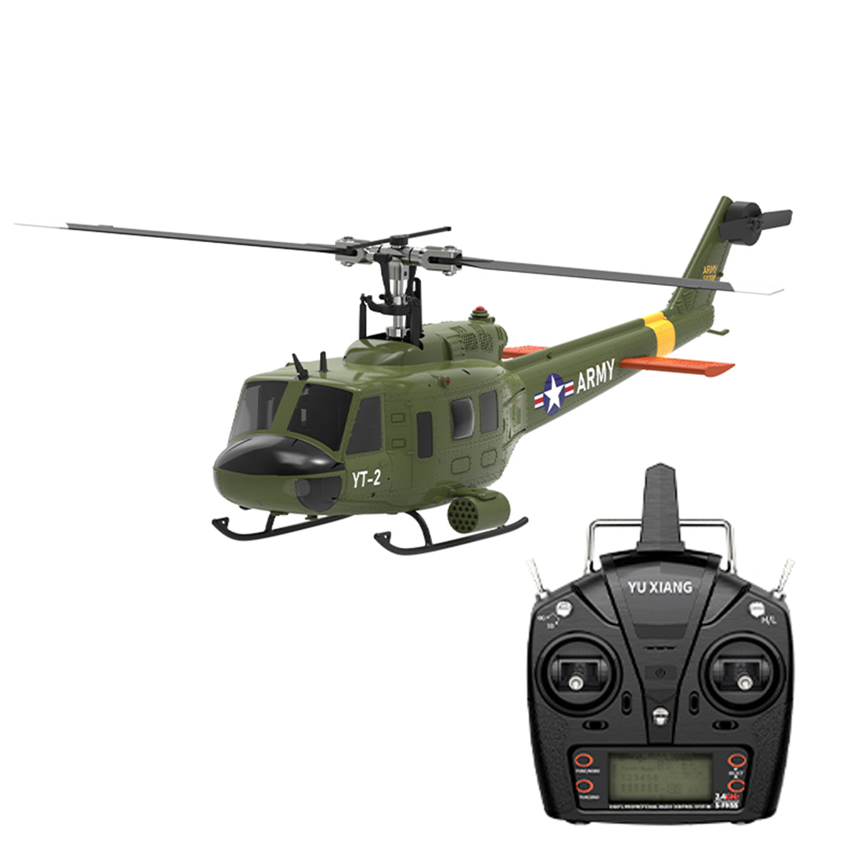 YU XIANG F07-V  UH-1 Huey 3D Stunt RC Helicopter 2.4G 6CH Brushless Direct-Drive Flybarless Aircraft Model 1/34 Scale RTF Version - stirlingkit
