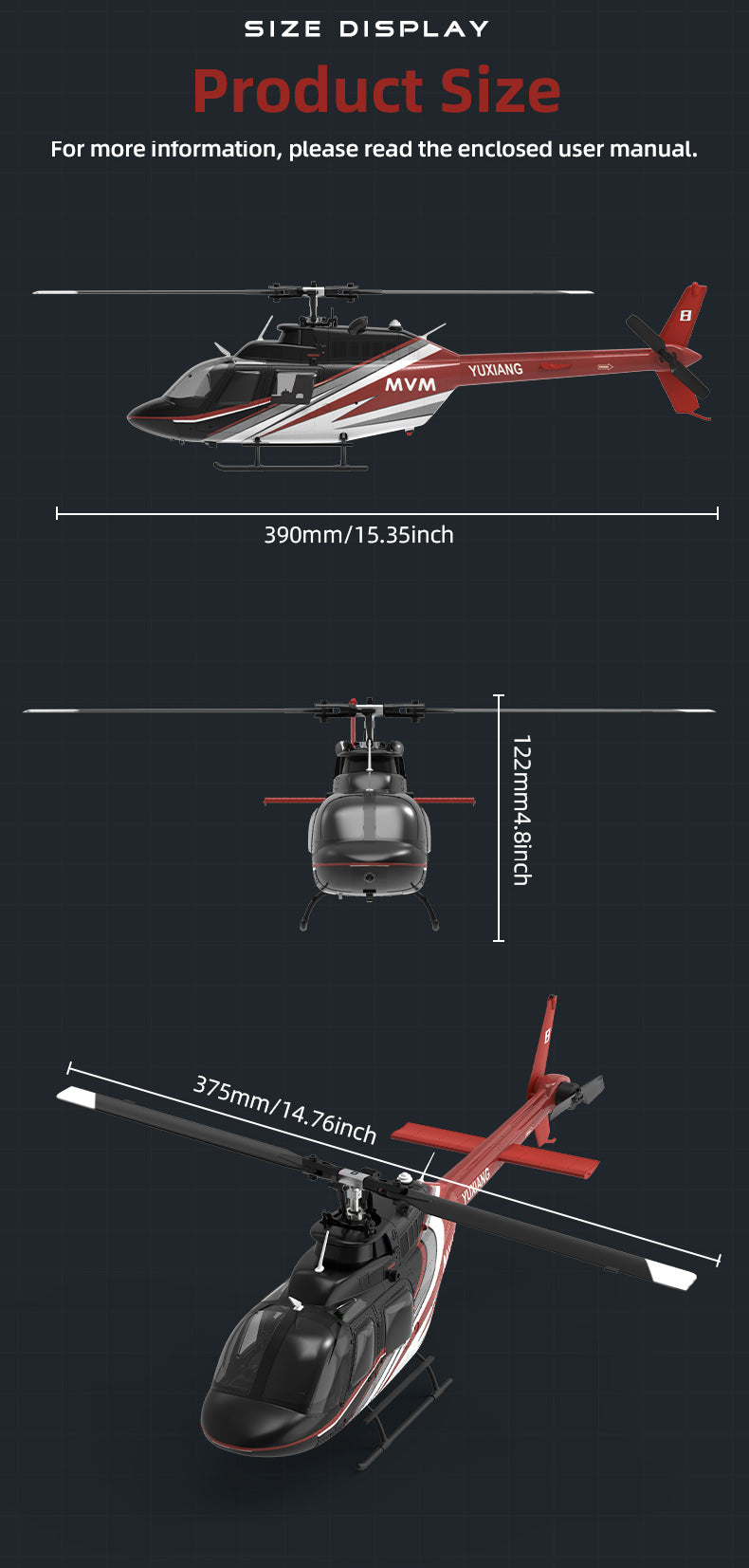 YU XIANG F08 Bell 206 Brushless Beginner Helicopter 2.4G 6CH Flybarless RC Helicopter Model RTF - stirlingkit