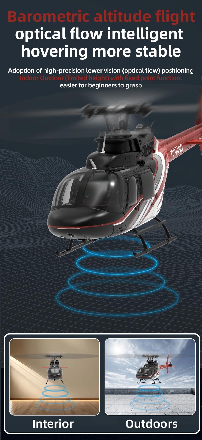 YU XIANG F08 Bell 206 Brushless Beginner Helicopter 2.4G 6CH Flybarless RC Helicopter Model RTF - stirlingkit