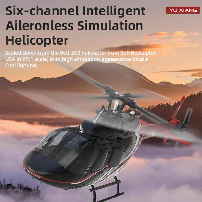 YU XIANG F08 Bell 206 Brushless Beginner Helicopter 2.4G 6CH Flybarless RC Helicopter Model RTF - stirlingkit