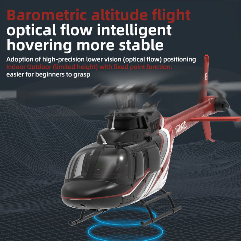 YU XIANG F08 Bell 206 Brushless Beginner Helicopter 2.4G 6CH Flybarless RC Helicopter Model RTF - stirlingkit