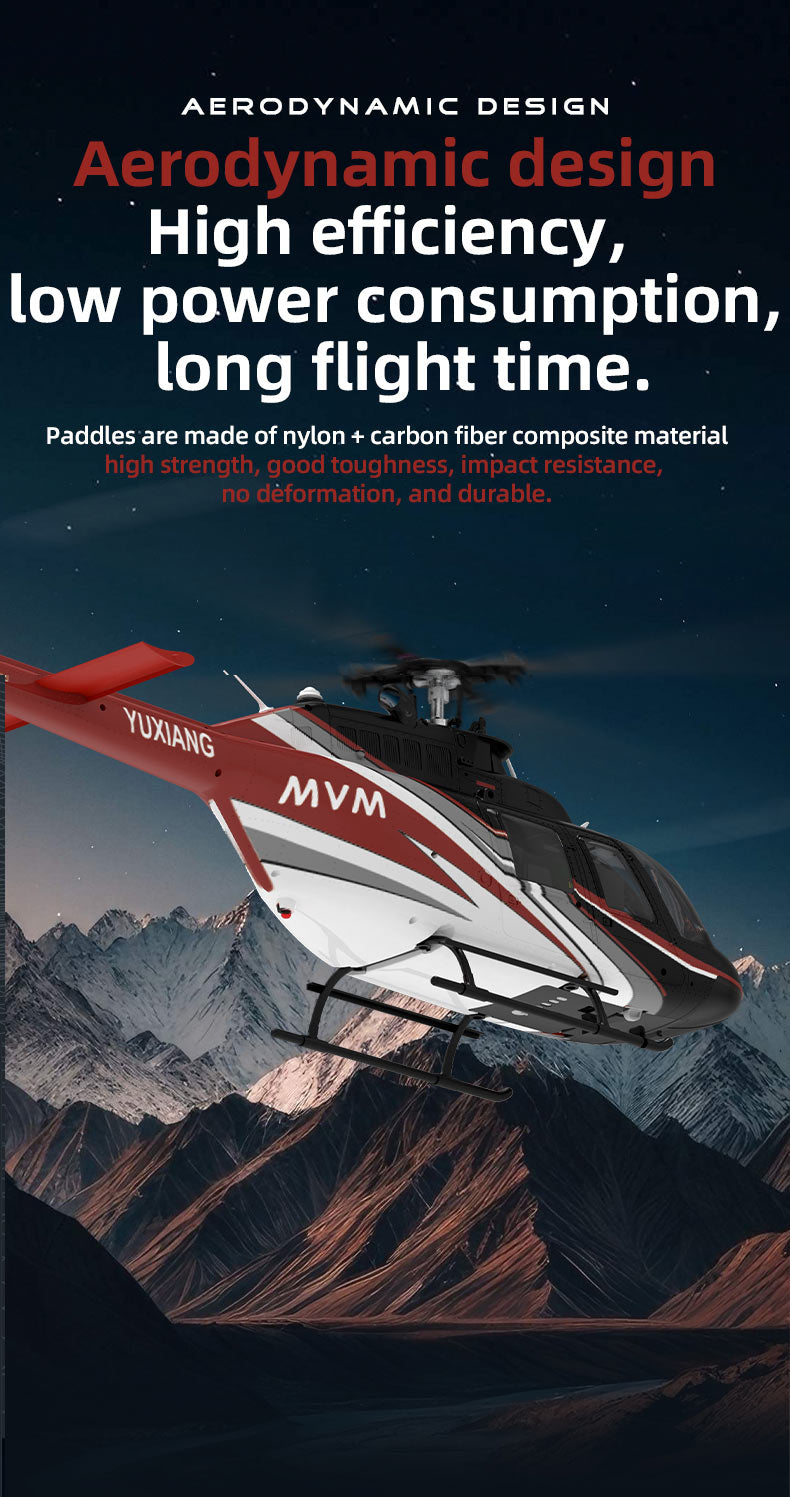 YU XIANG F08 Bell 206 Brushless Beginner Helicopter 2.4G 6CH Flybarless RC Helicopter Model RTF - stirlingkit