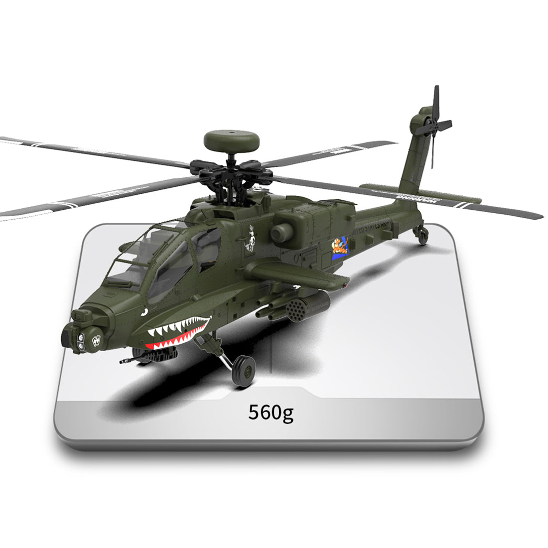 YU XIANG F11 AH-64 Apache RC Helicopter Model 1/32 Scale 2.4G 6CH - stirlingkit