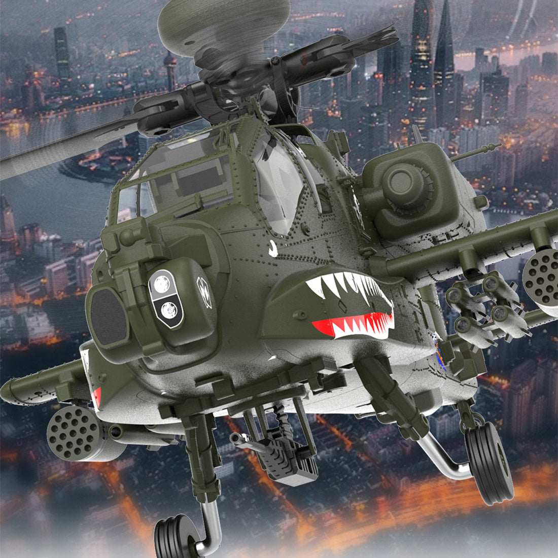 YU XIANG F11 AH-64 Apache RC Helicopter Model 1/32 Scale 2.4G 6CH - stirlingkit