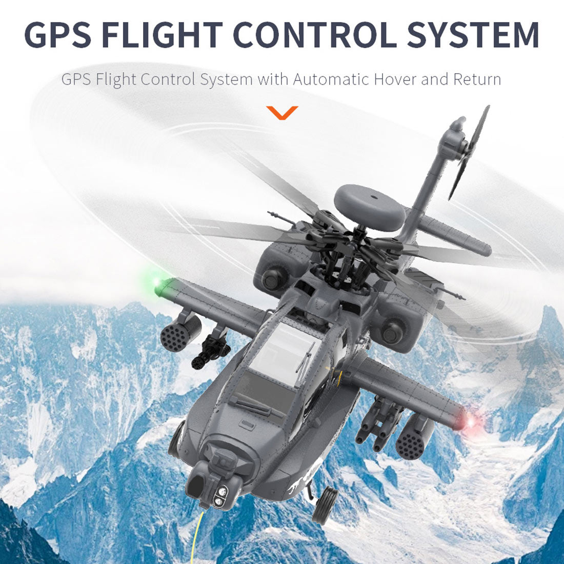 YU XIANG F11-S AH64 Apache RC Helicopter 1/32 2.4G 6CH RTF GPS Smart Version - stirlingkit