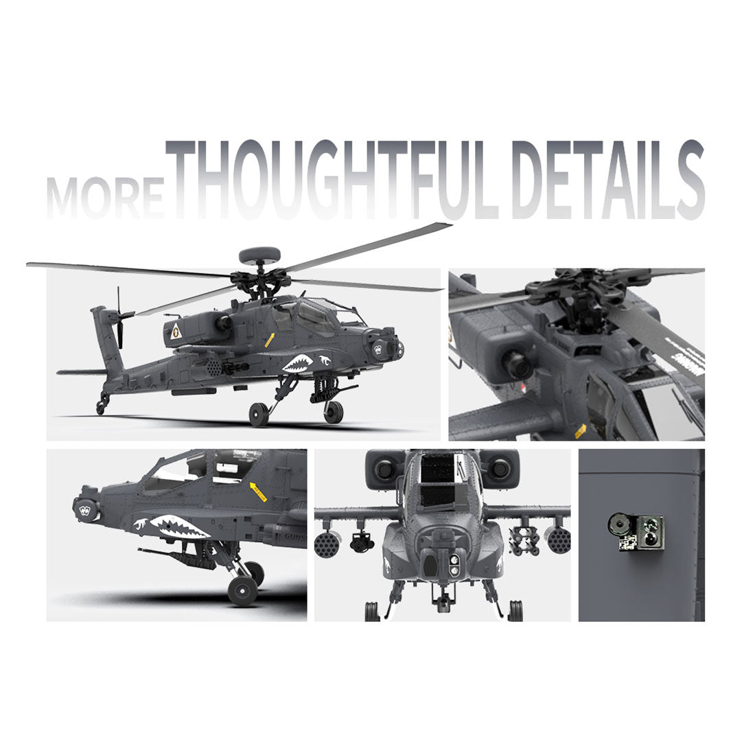 YU XIANG F11-S AH64 Apache RC Helicopter 1/32 2.4G 6CH RTF GPS Smart Version - stirlingkit