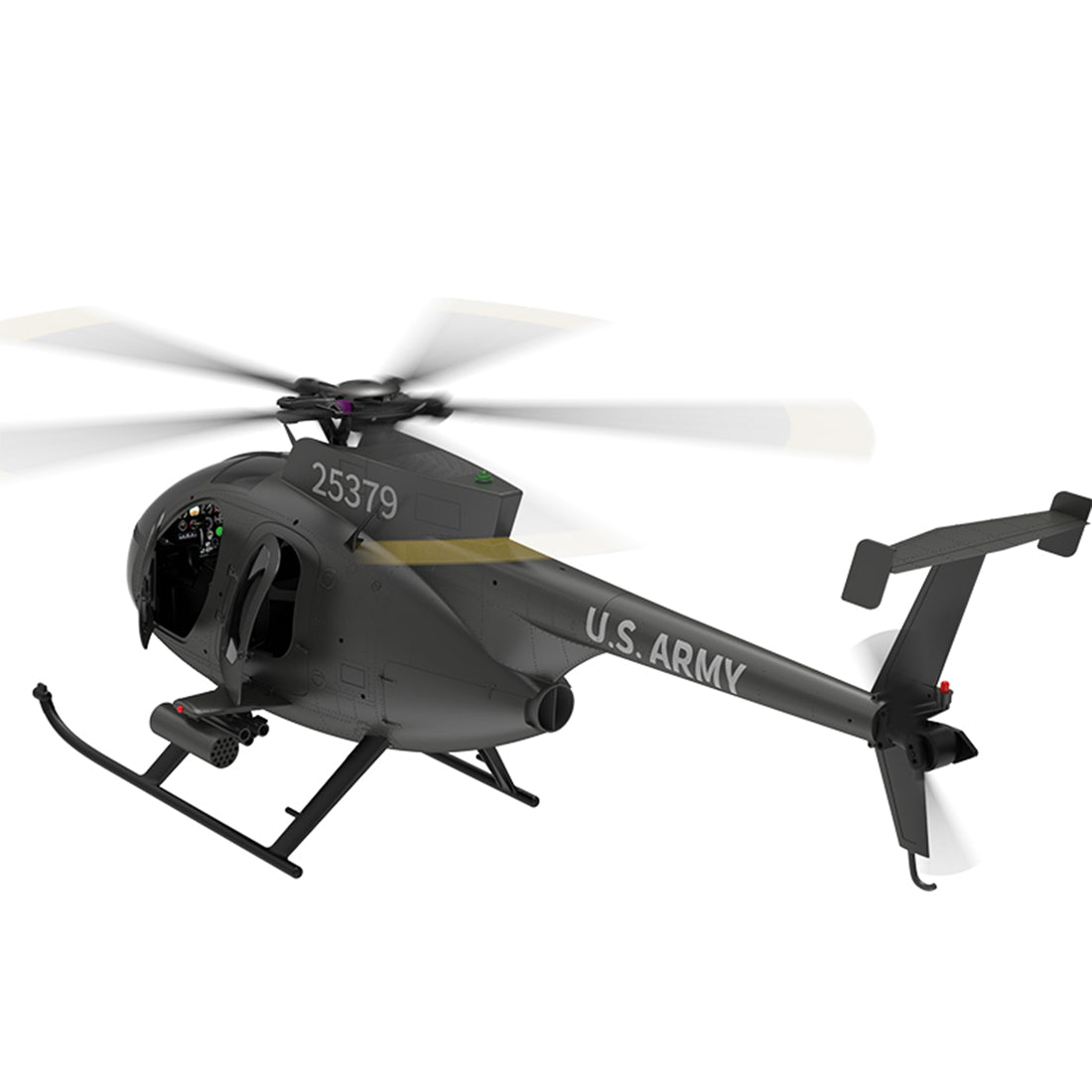 YU XIANG F119S MD500 MH-6 Little Bird Military GPS RC Helicopter Model RTF 1/16 Scale 250-Class 2.4G 9CH 6G/3D & Openable Cockpit - stirlingkit