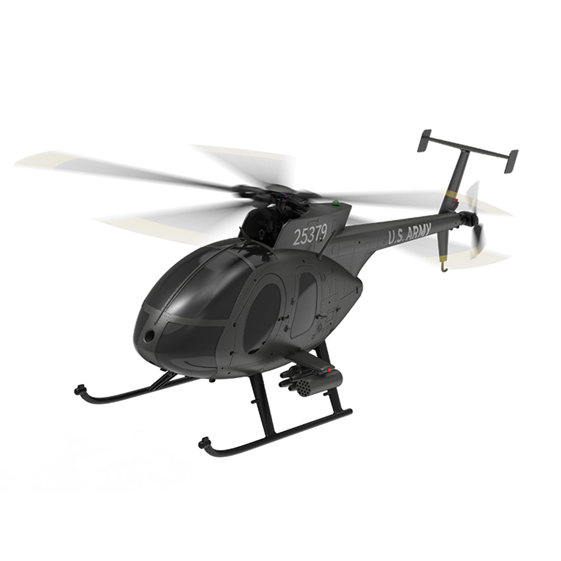 YU XIANG F119S MD500 MH-6 Little Bird Military GPS RC Helicopter Model RTF 1/16 Scale 250-Class 2.4G 9CH 6G/3D & Openable Cockpit - stirlingkit