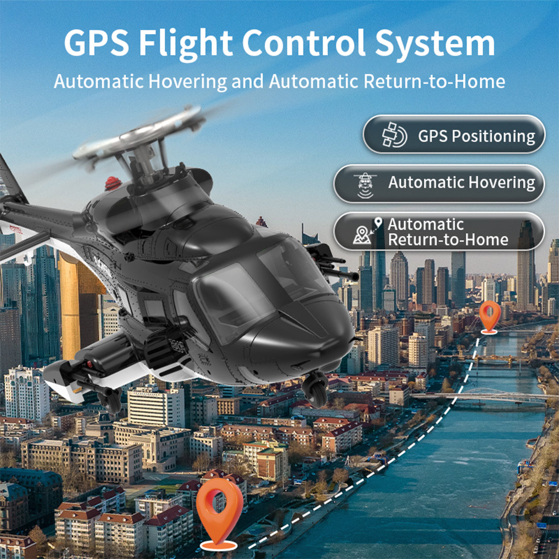 YUXIANG Air-Wolf Scale 3D Stunt Helicopter Model for Beginner - stirlingkit