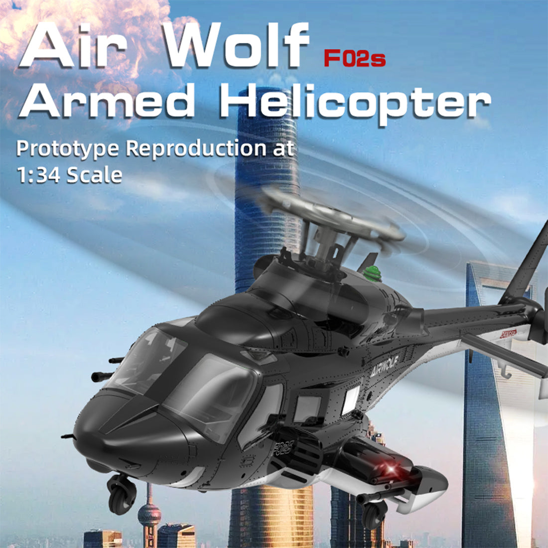 YUXIANG Air-Wolf Scale 3D Stunt Helicopter Model for Beginner - stirlingkit