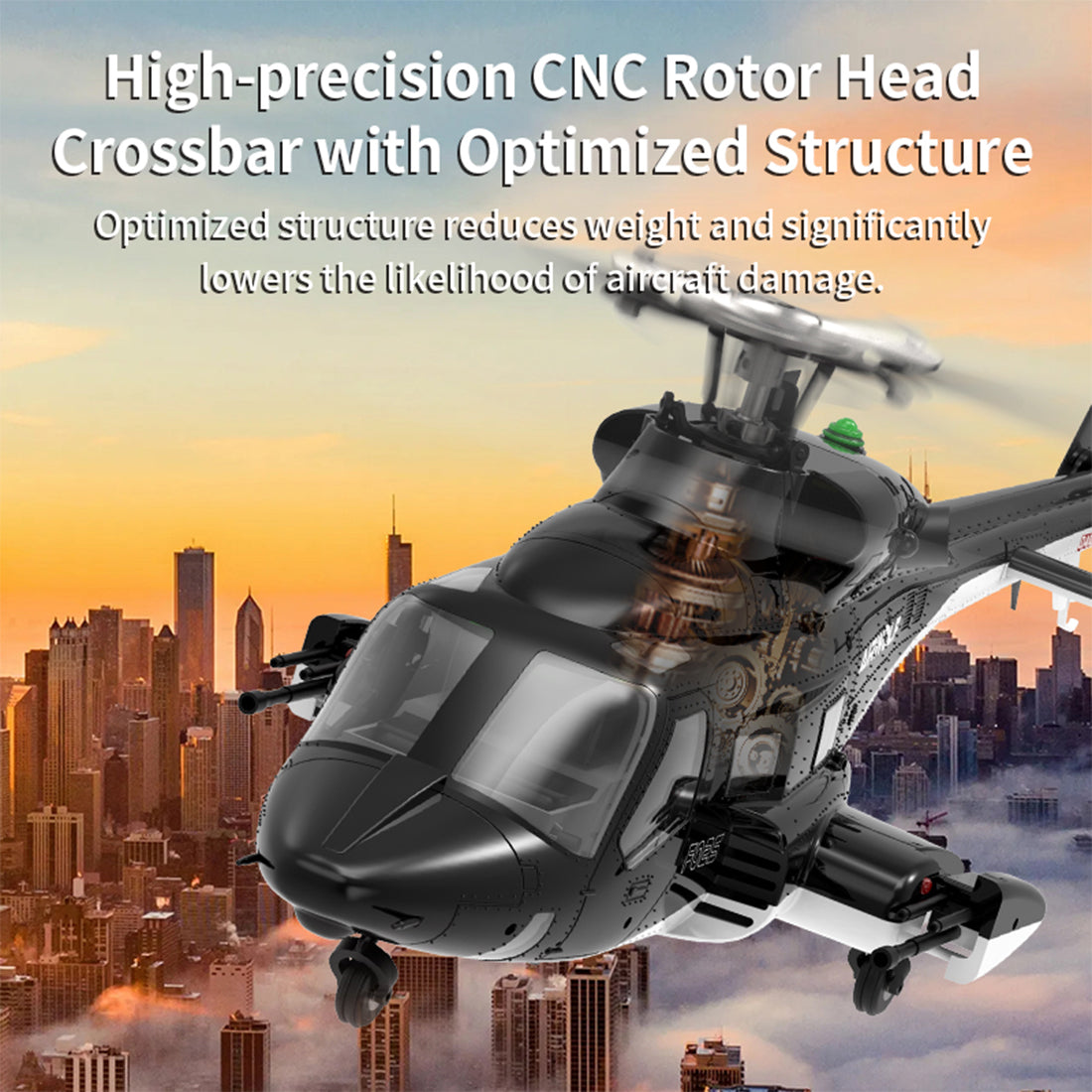 YUXIANG Air-Wolf Scale 3D Stunt Helicopter Model for Beginner - stirlingkit