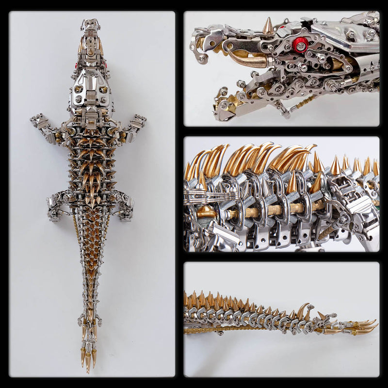 3D DIY Metal Mechanical Crocodile Assembly Model Building Kits 1500+PCS - stirlingkit