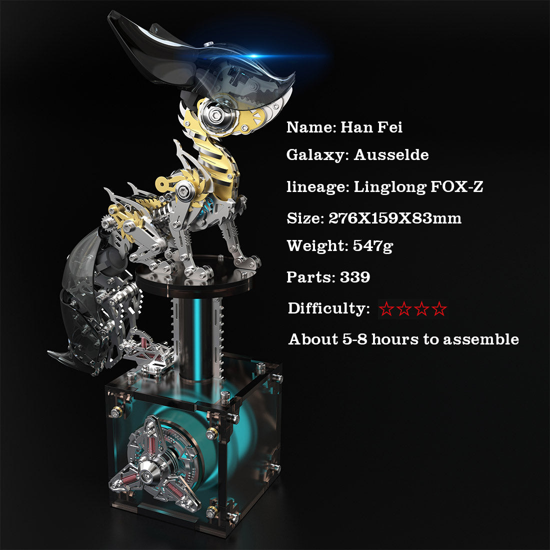 DIY 3D Metal Linglong Fox Model Building Kits for Adults - stirlingkit