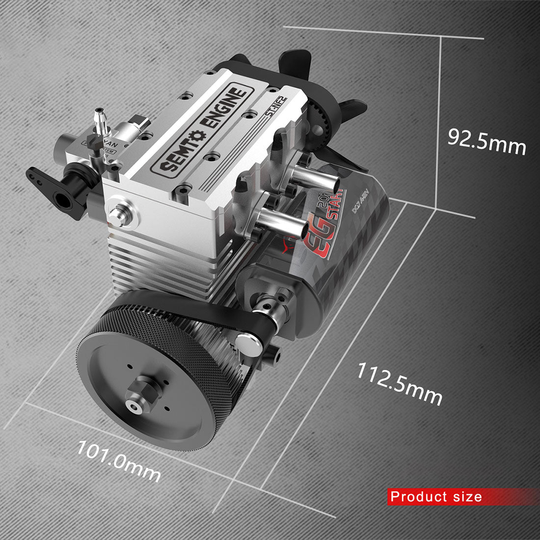 SEMTO ENGINE ST-NF2 DIY Build a Nitro 4 Stroke 2 Cylinder Engine Kit That Runs- FS-L200AC - stirlingkit