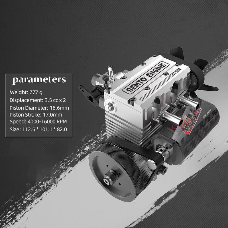 SEMTO ENGINE ST-NF2 DIY Build a Nitro 4 Stroke 2 Cylinder Engine Kit ...