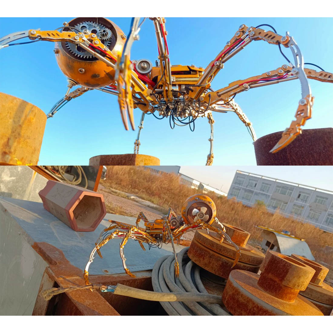 Post-Apocalyptic Destroyed Big Black Spider 3D DIY Assembly Model Kits - stirlingkit