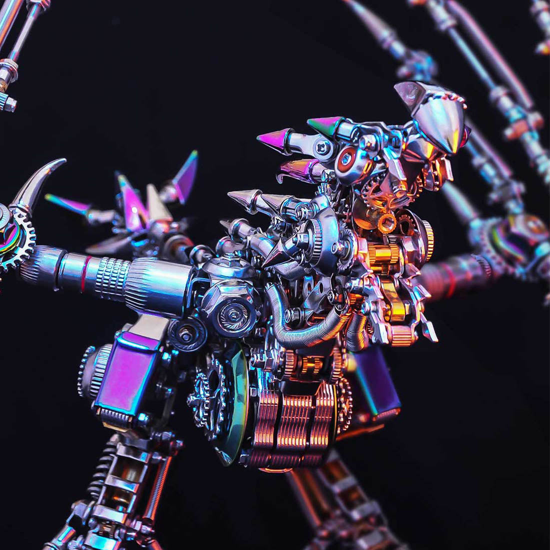 Punk Style Dragon Model with Skeleton Wings 3D DIY Metal Model Kits 1390+PCS - stirlingkit